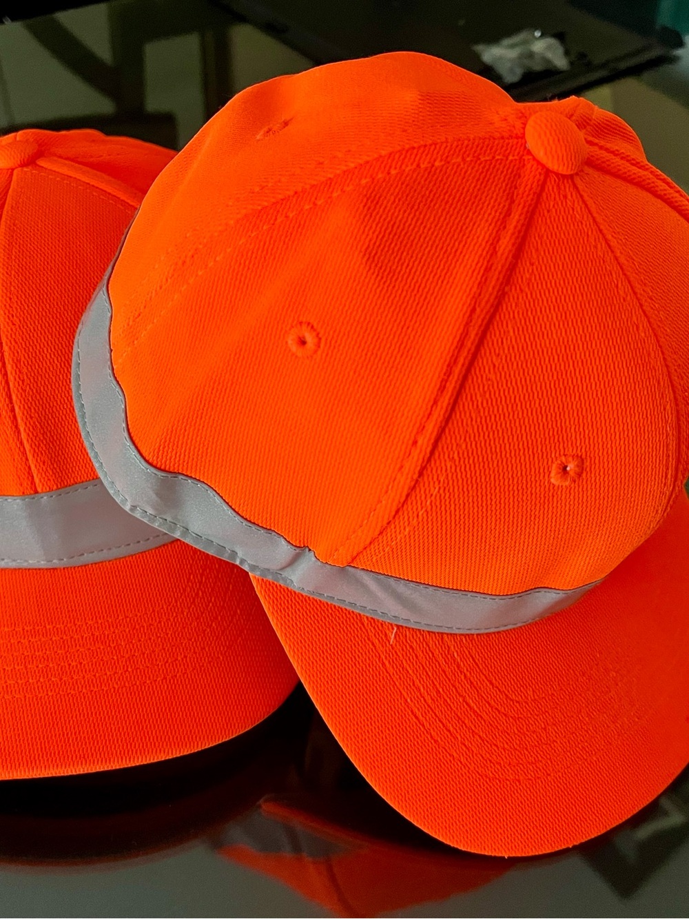 High-Visibility Orange Safety/Hunting Ball Cap with 360°Reflective Band